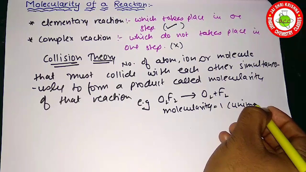 Molecularity of a Reaction | CHEMICAL KINETICS