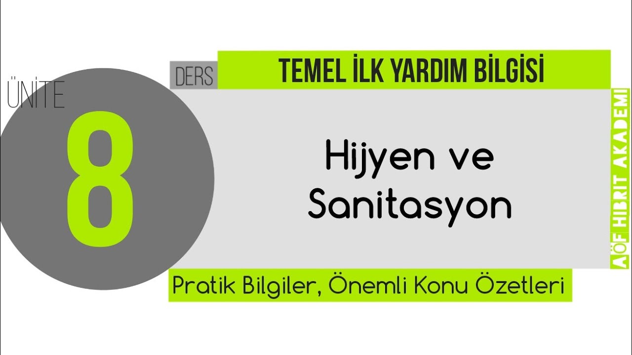 AÖF - Temel İlk Yardım Dersi 8. Ünite - Acil Durum ve Afet Yönetimi Bölümü