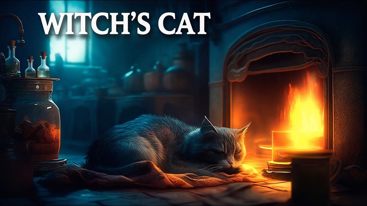 10 Hours Cat Purring & Fireplace Sounds 🐱🔥 | Cozy Sleep Ambience