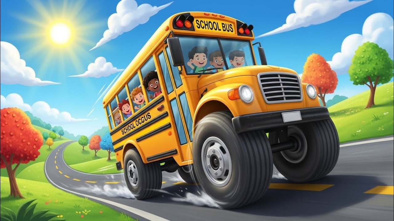 🚍 Little Red Bus Adventure | Wheels on the Bus Fun Remix 🎶 | 1 Minute Loop | Rhymes On The Top📝 