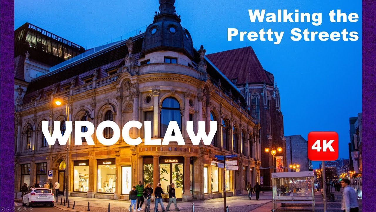 Relaxing Night Walk in Wroclaw.