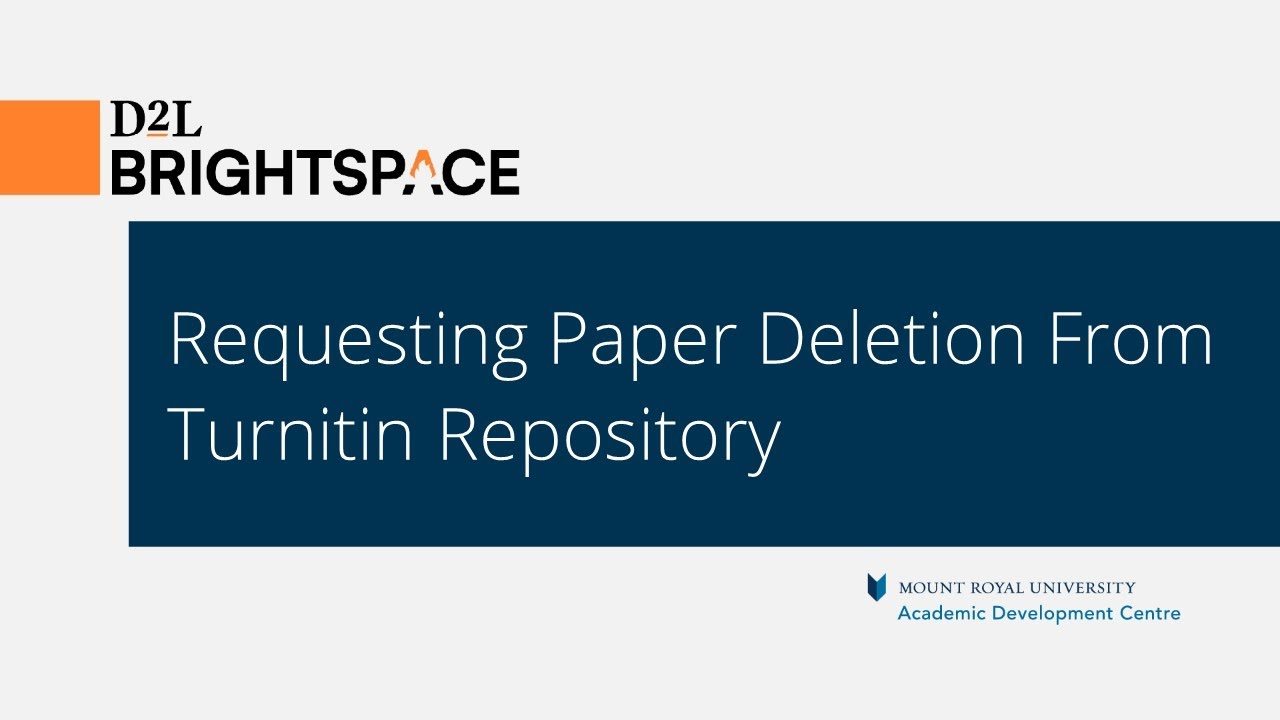 Requesting Paper Deletion From Turnitin Repository