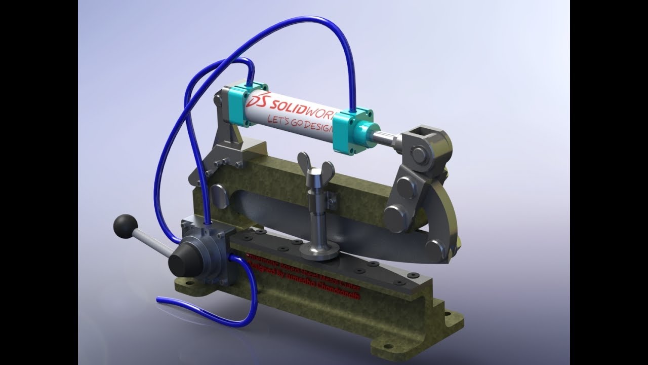 Pneumatic Sheet Cutter ,#Solidworks,#pnuematic,#cutter,#design,#cad