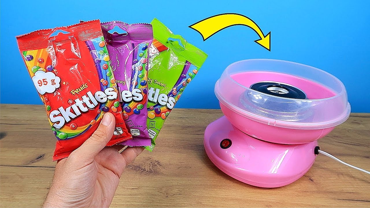 SE PUEDE HACER ALGODON DE AZUCAR CON SKITTLES