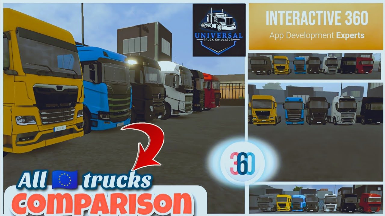 🚥Universal truck simulator || All Trucks Comparison || Engine, Physics, interior e.t.c