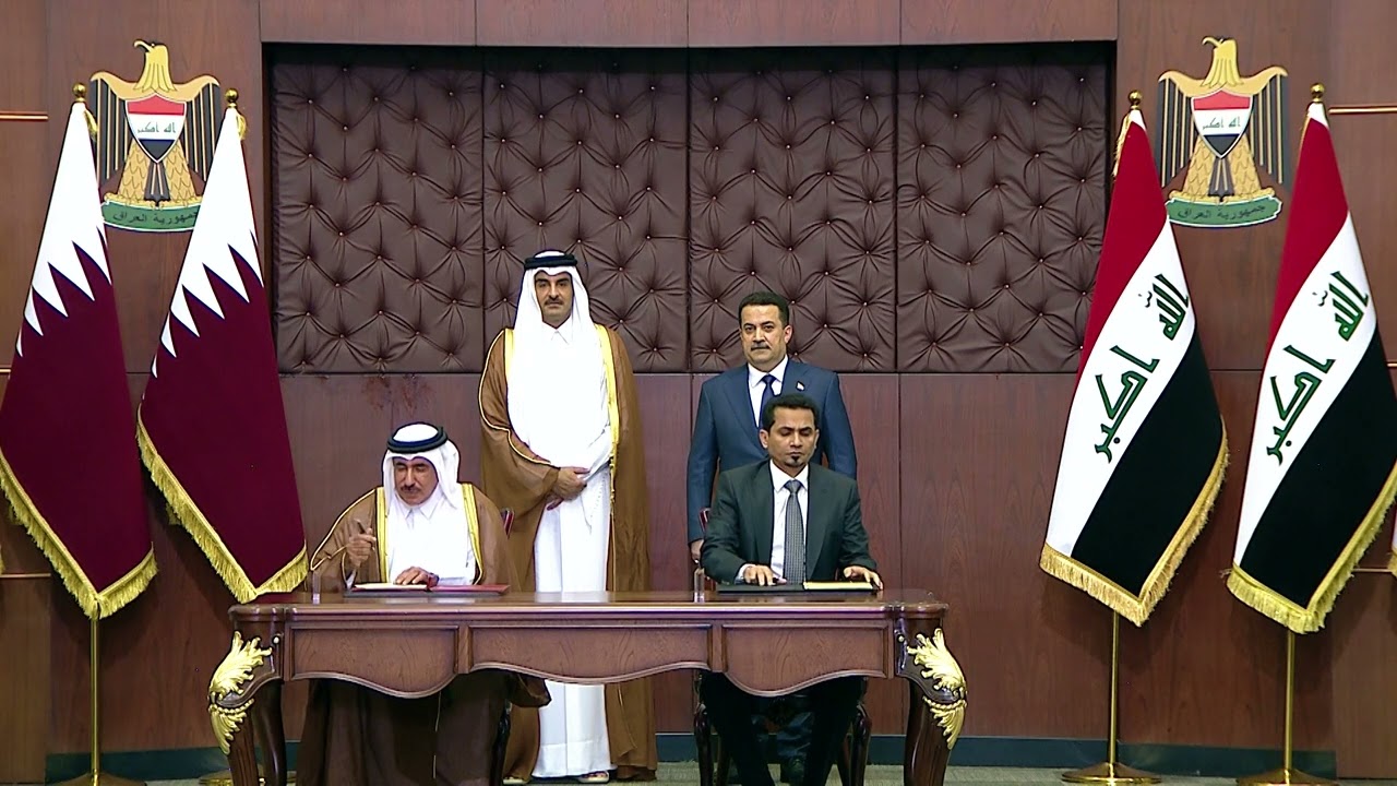 رئيس مجلس الوزراء وأمير دولة قطر يرعيان مراسم توقيع إعلان نوايا مشترك للتعاون بين حكومتي البلدين