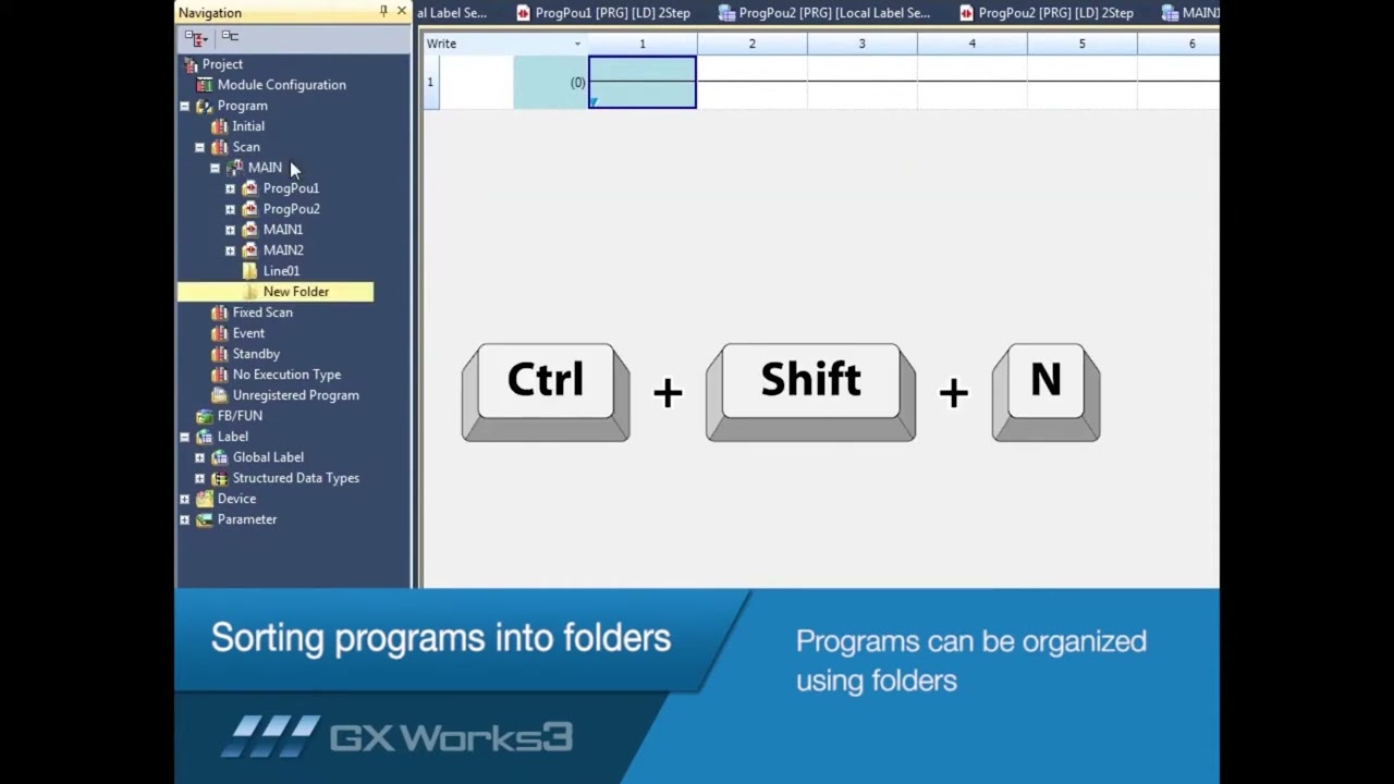 Mitsubishi Electric Quick Tips  Sort Programs Into Folders in GX Works3