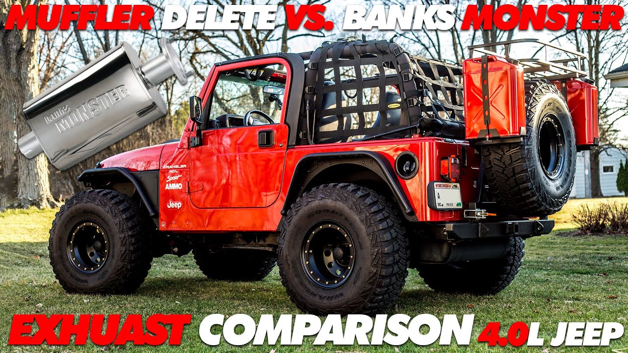 Muffler Delete Vs. Banks Monster Exhaust 4.0L Jeep TJ