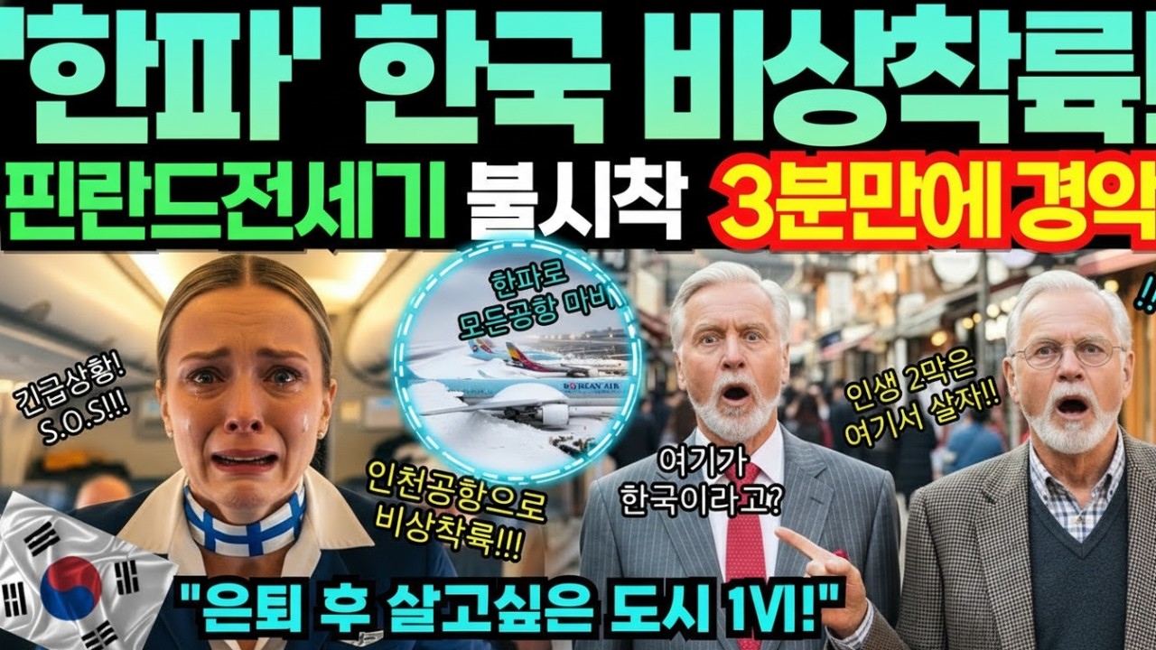 [해외감동사연] 핀란드 미녀 승무원과 상류층 노인들, 한파로 인천 비상착륙! 단 3분만에 눈물의 충격고백! “제2의 인생은 한국에서”
