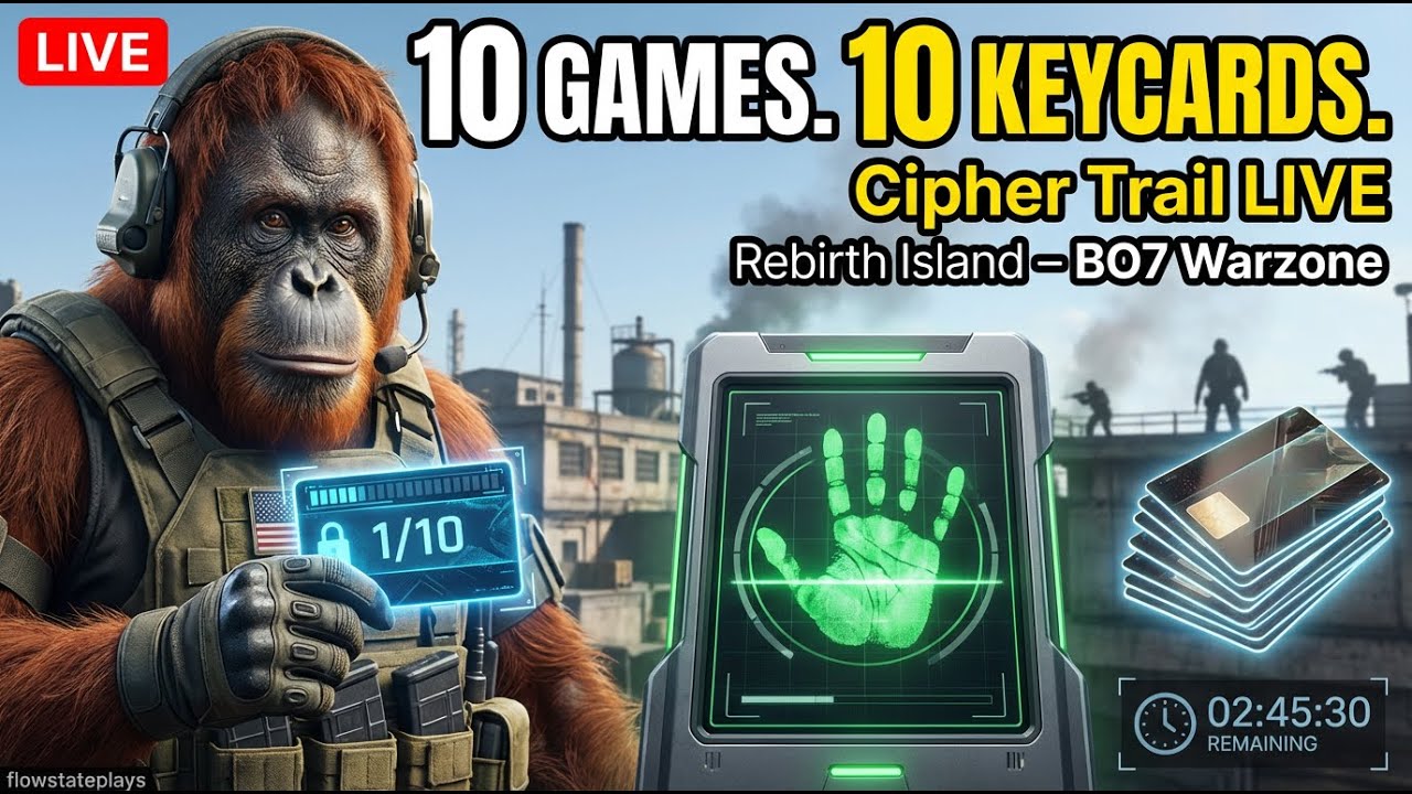 10 Games. 10 Keycards. Cipher Trail LIVE on Rebirth Island | BO7 Warzone