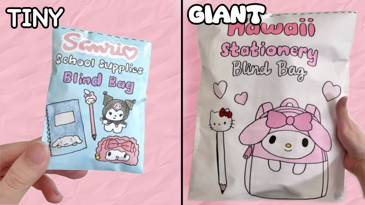 GIANT vs TINY Blind Bag! | school supplies edition | ASMR | tutorial | applefrog