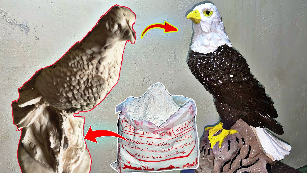 Excellent plaster of Paris work - Eagle statue making plaster Paris ||