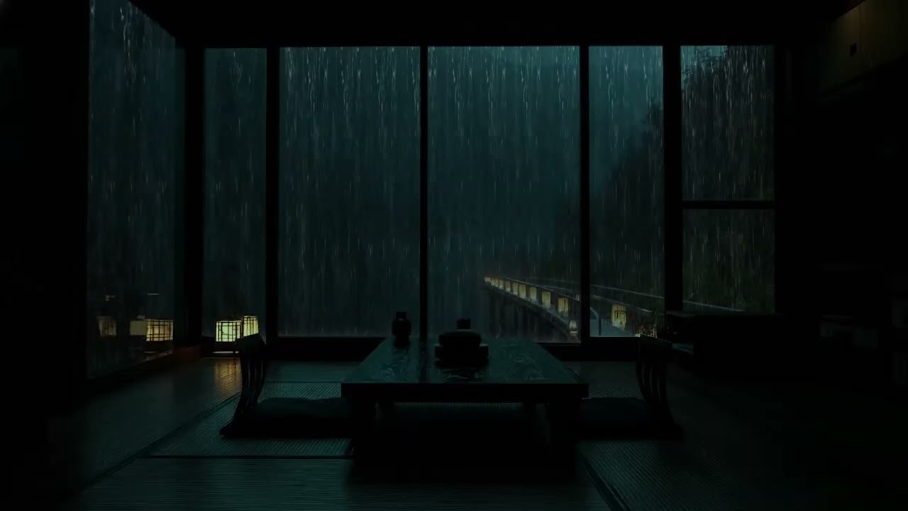 Soft Rain in a Forest Cabin at Night | Lake Ambience for Deep Sleep, Relaxation & Calm Sounds ASMR!!