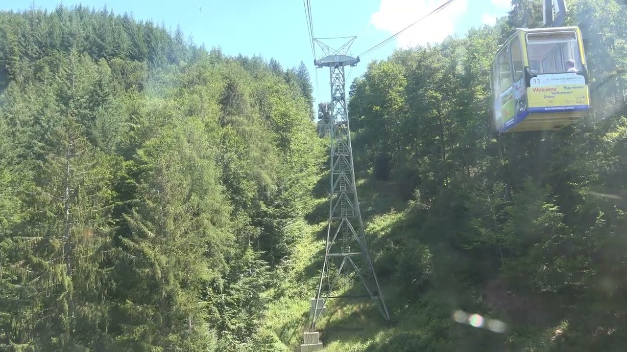 🇩🇪 Mitfahrt auf der Schauinslandbahn - Bergfahrt auf den Schauinsland im Schwarzwald bei Freiburg 4K