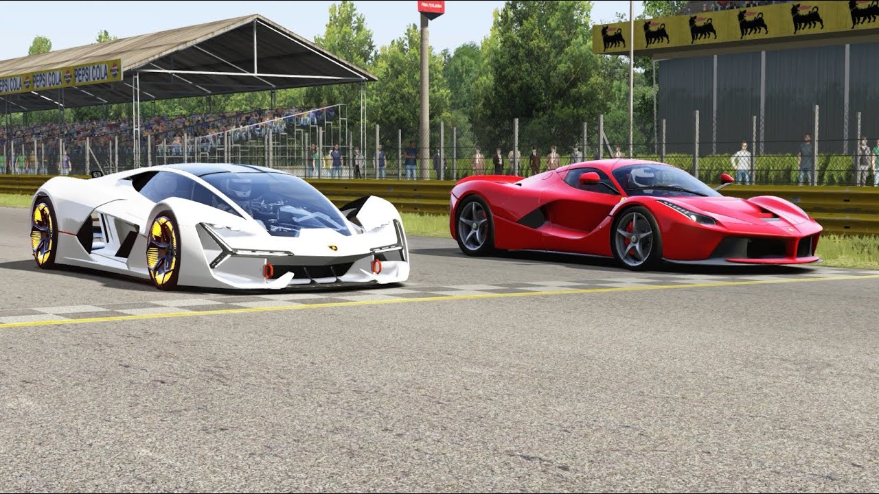 Lamborghini Terzo Millennnio vs Ferrari LaFerrari at Monza Full Course