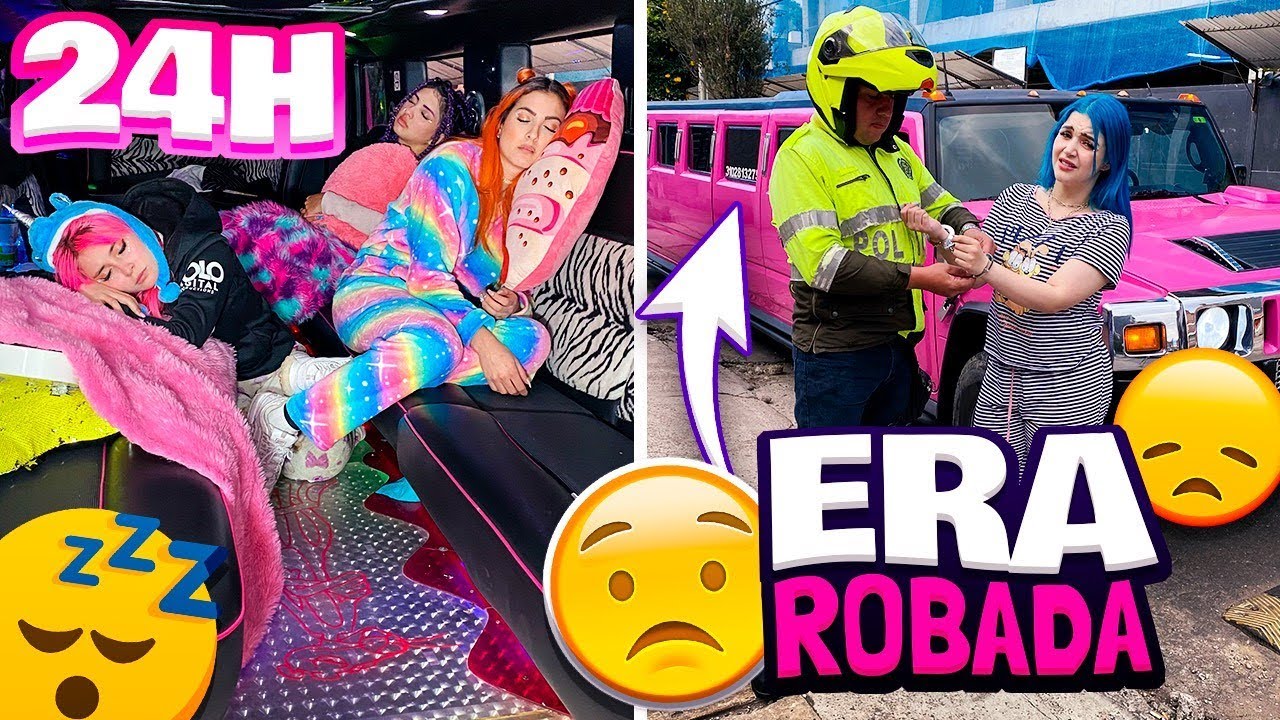 24 HORAS VIVIENDO EN UNA LIMUSINA GIGANTE *Nos llev&oacute; la polic&iacute;a* - Coloridas