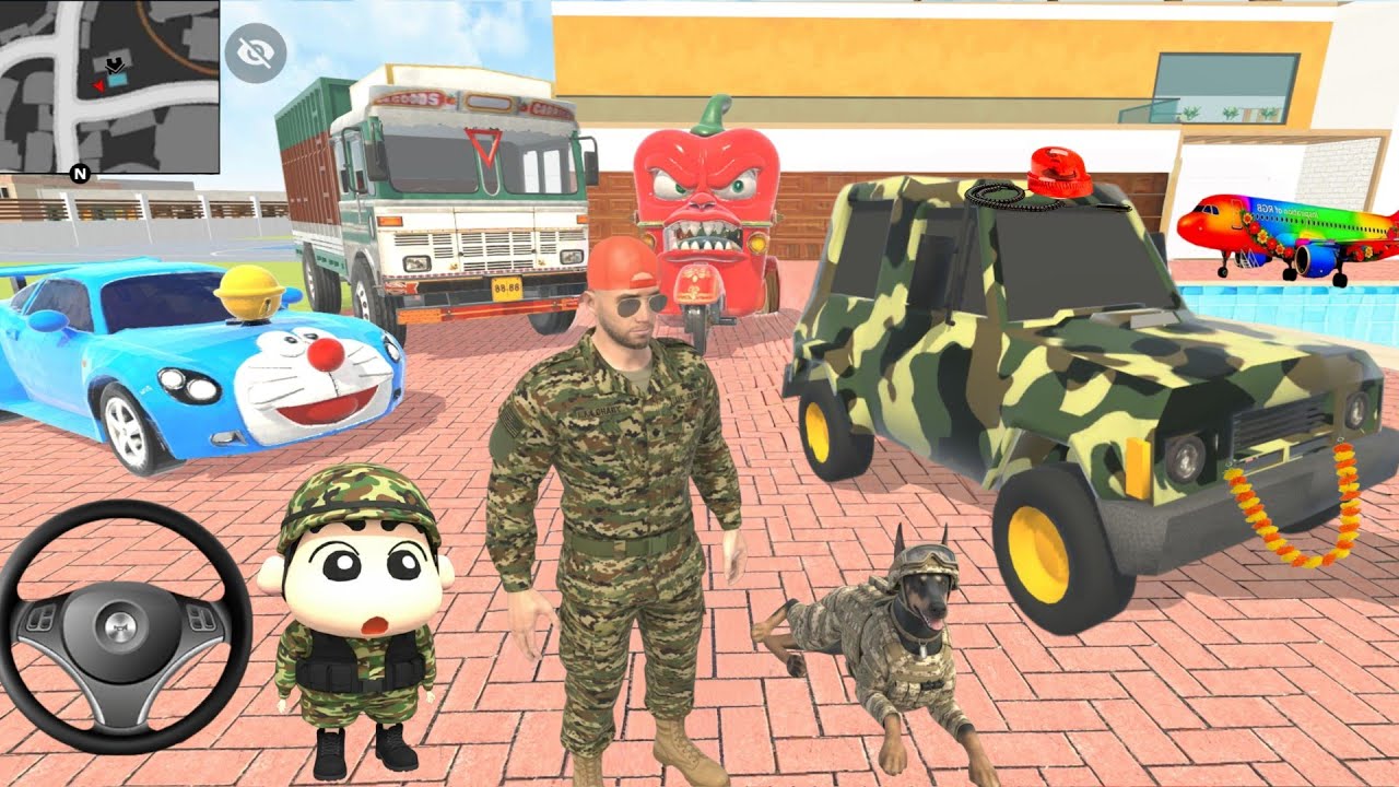🤩Shinchan & Jack Bane Army Officer🚨Franklin New Car Purchase Karli💥Indian Theft Auto Simulator Game🎯