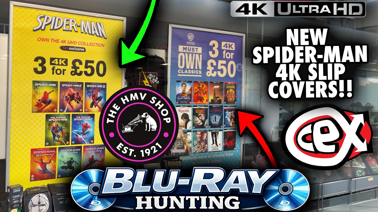 Blu-ray Hunting - UPDATED SPIDER-MAN 4K SLIPCOVERS, A NEW 4K TITLE IN 3 FOR &pound;50 & CWMBRAN CEX!!