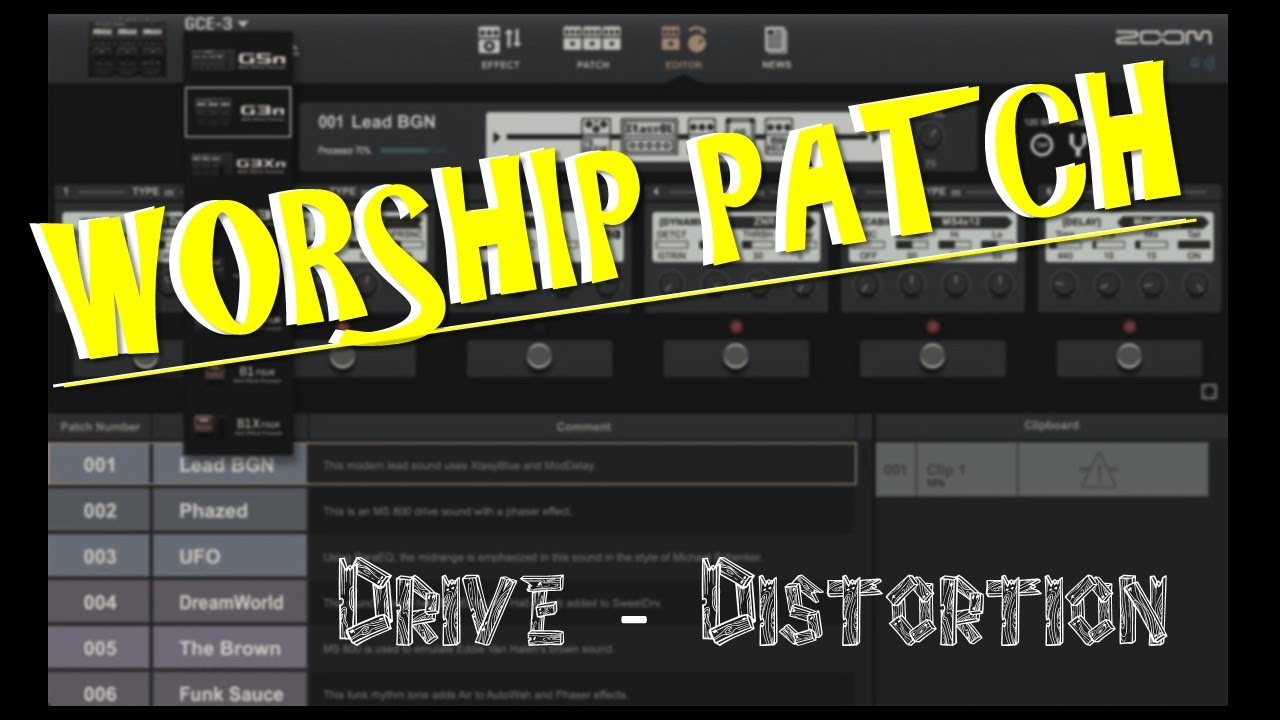 Zoom G3Xn | worship patch - Drive & Distortion