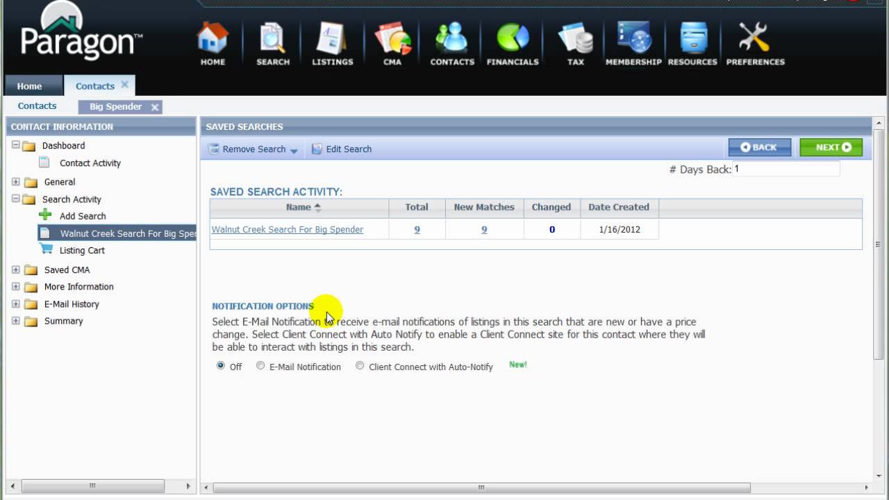Paragon 5 Auto Email Client Notification