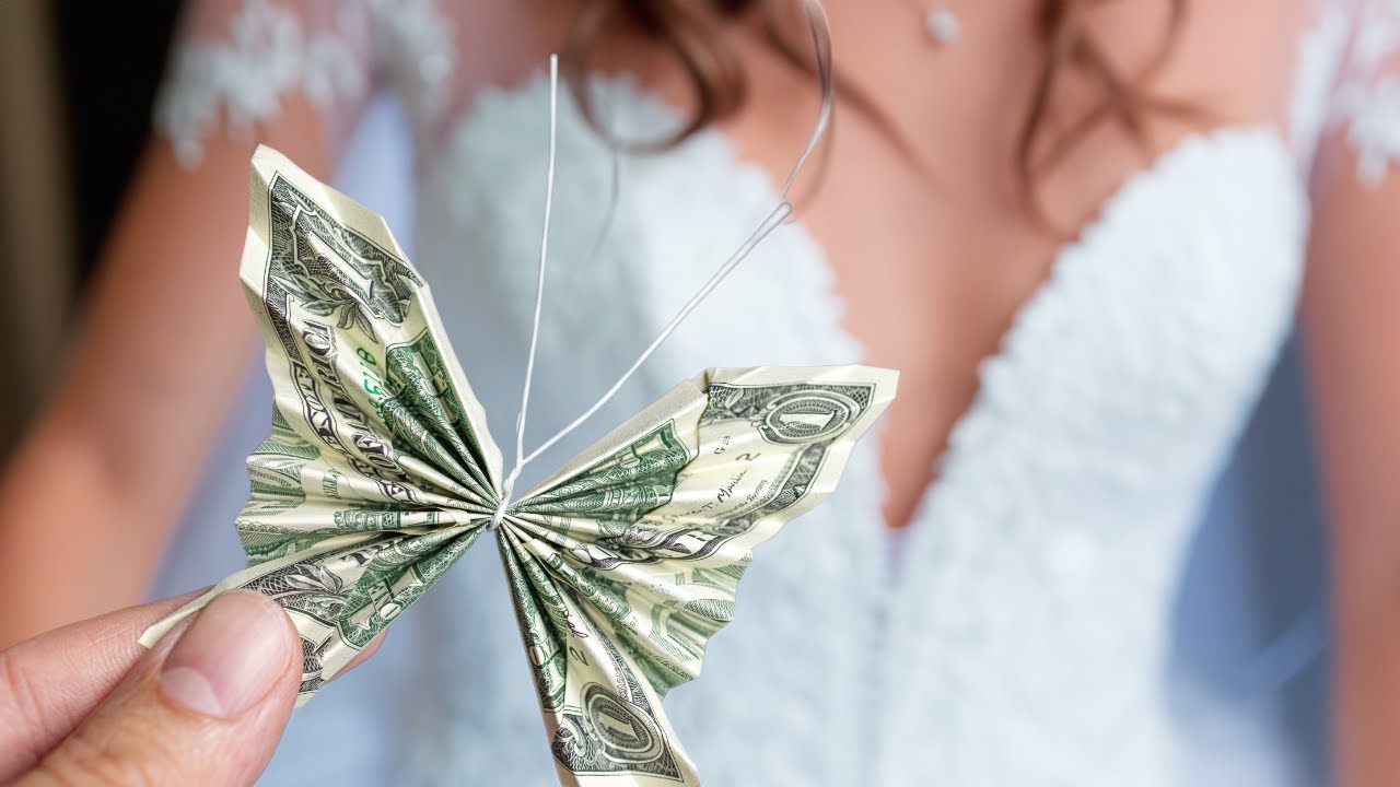 STOP Looking for Wedding Money Gift Ideas! Simply Make a Dollar Origami Butterfly as Wedding Gift