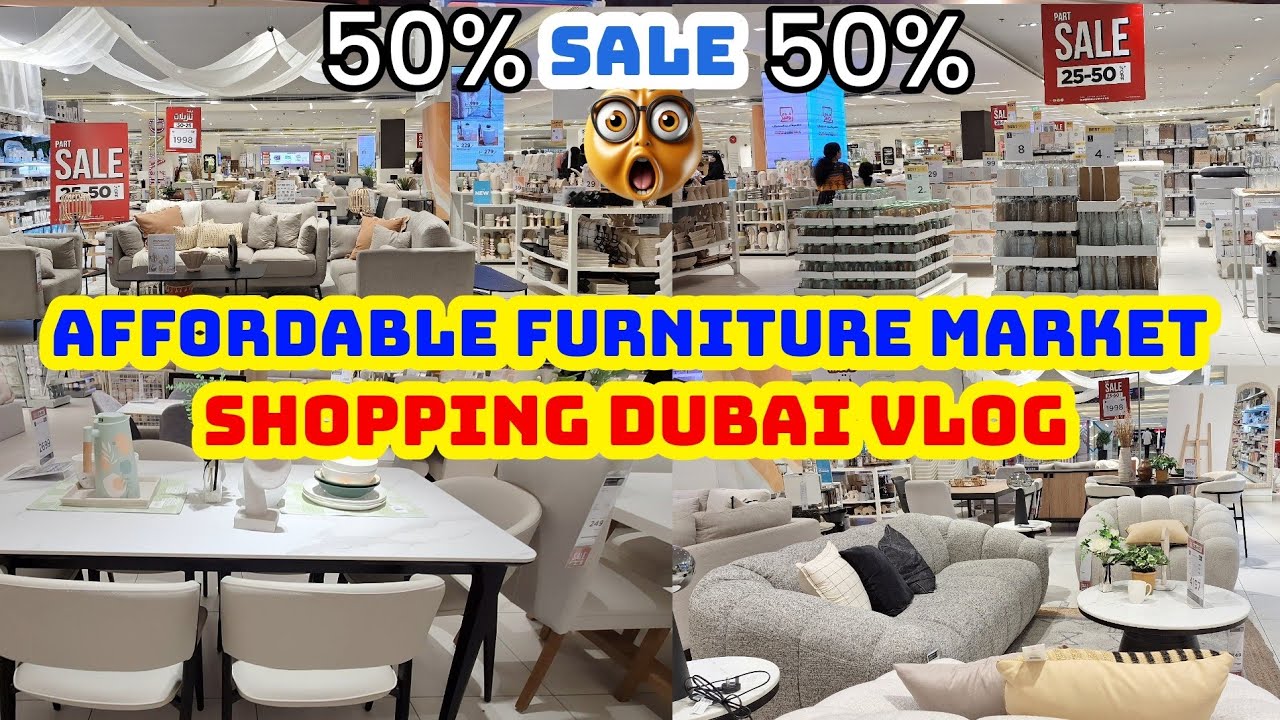 shopping dubai SALE vlog 25-50% off 🤑 UAE affordable FURNITURE market sharjah 🛋️ home BOX best DEALS