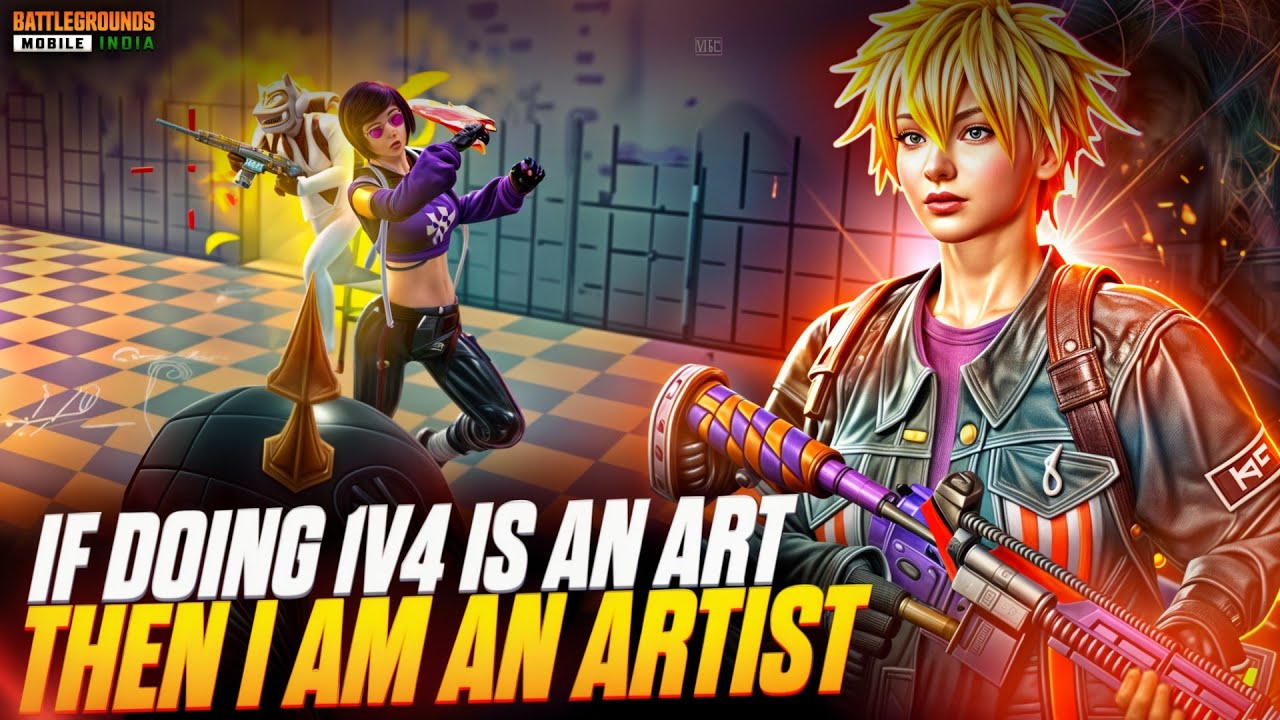 As an Artist, Let's Showcase My Art | Fastest 5 Finger 1v4 Clutches in BGMI - PUBG mobile