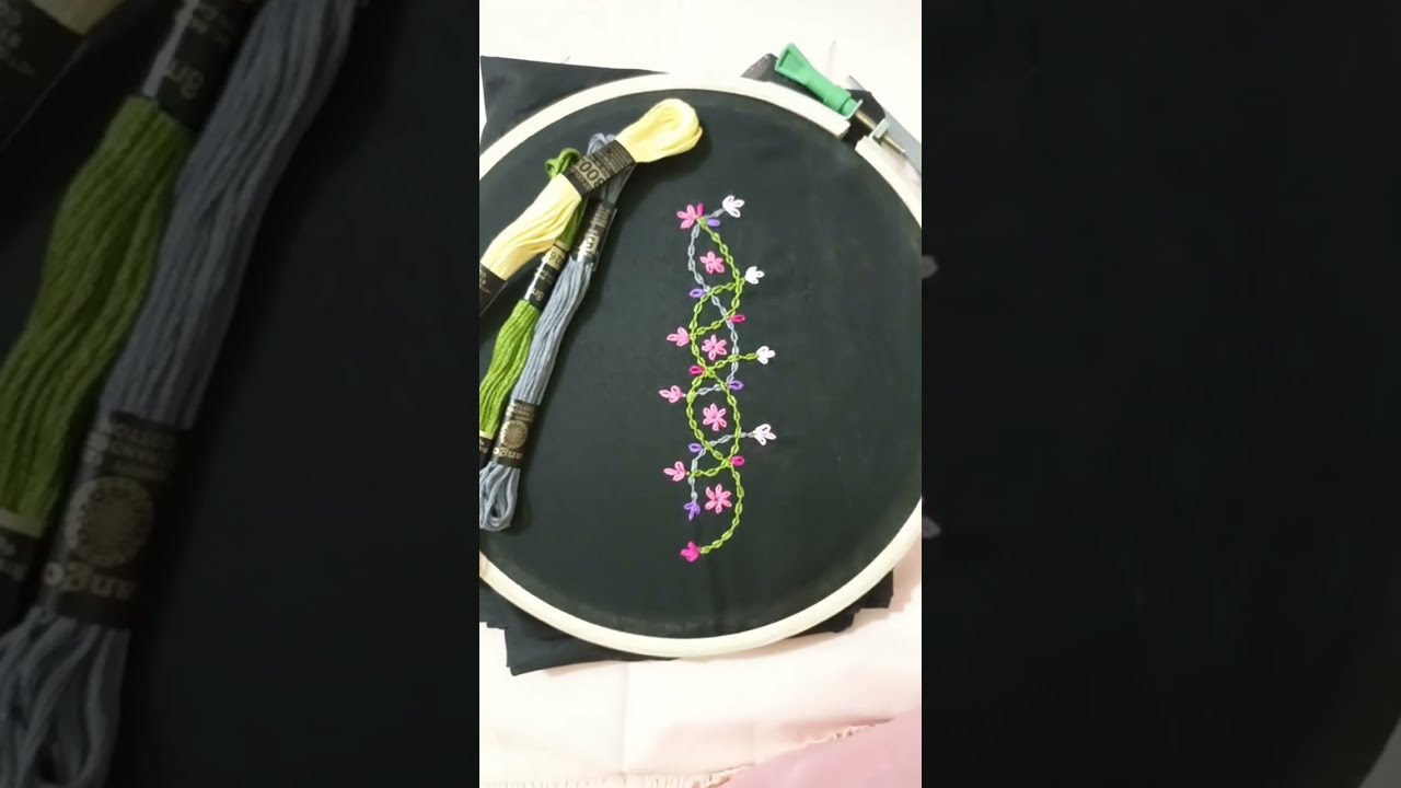 Beginner no-voice tutorial: Intertwined stems🌿- Cable Chain & Lazy Daisy🌼. Great for clothing!👕