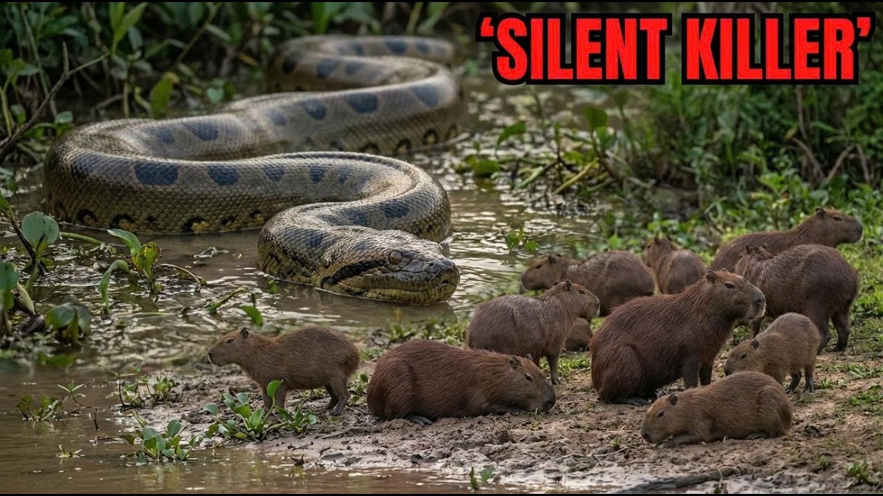 Green Anaconda vs Capybara - SILENT KILLER Ambush Caught on Camera - Wildlife Animals