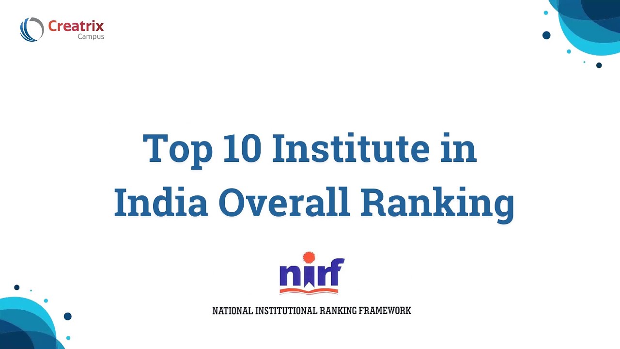 Top 10 Institute in India Overall Ranking NIRF 2021|| NIRF Ranking || || Creatrix Campus