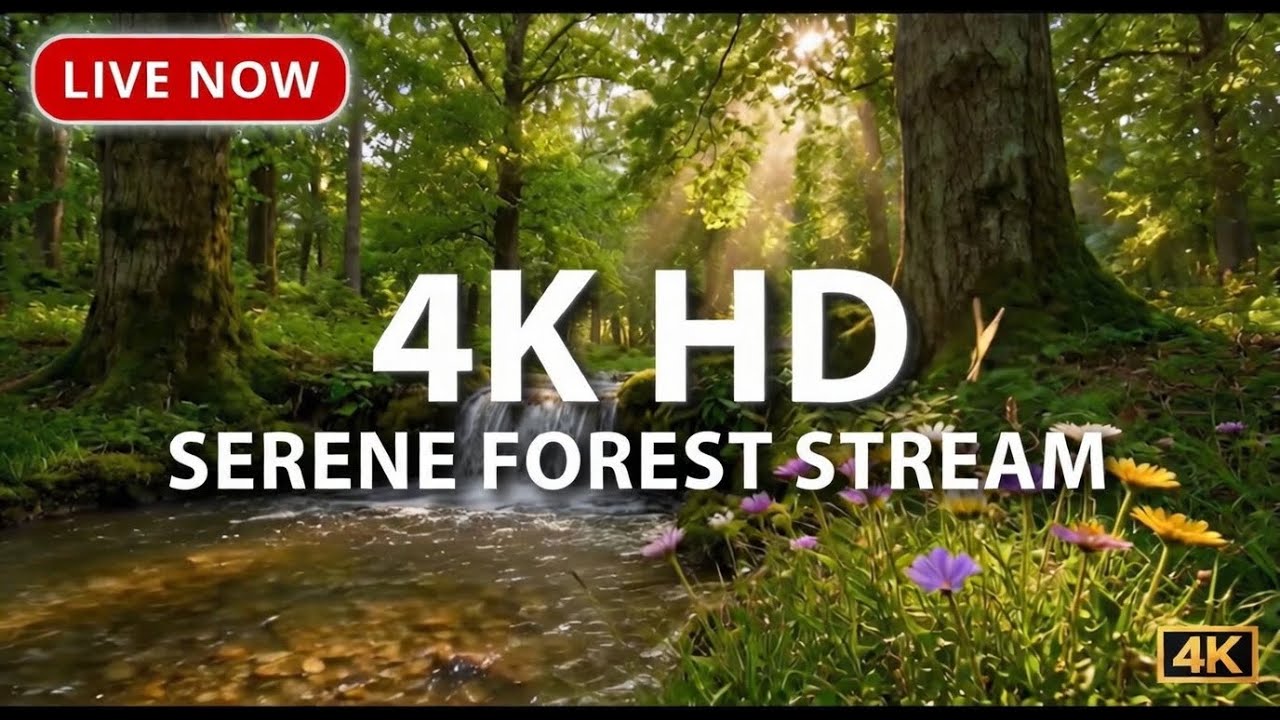 🔴 LIVE NOW Relaxing Nature Scenery 4K Forest River Birds Peaceful Nature Sounds #live #shorts