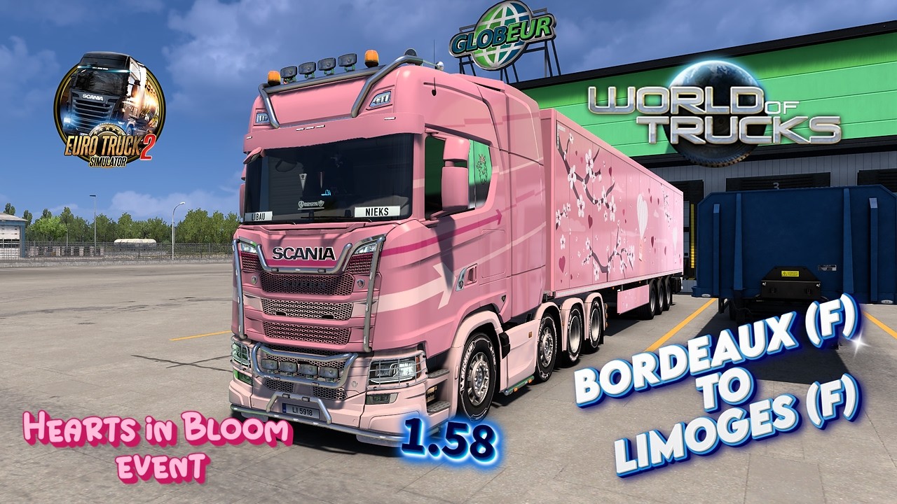 EURO TRUCK SIMULATOR 2 - HEARTS IN BLOOM - BORDEAUX (F) TO LIMOGES (F)