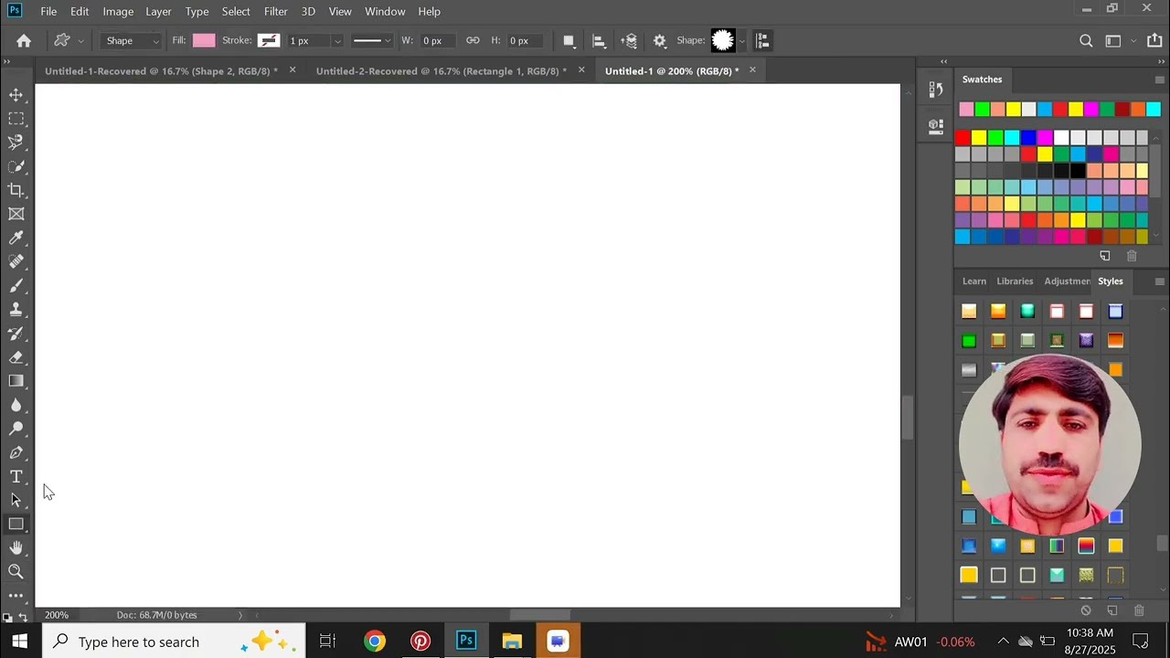 Shape tool in Adobe Photoshop