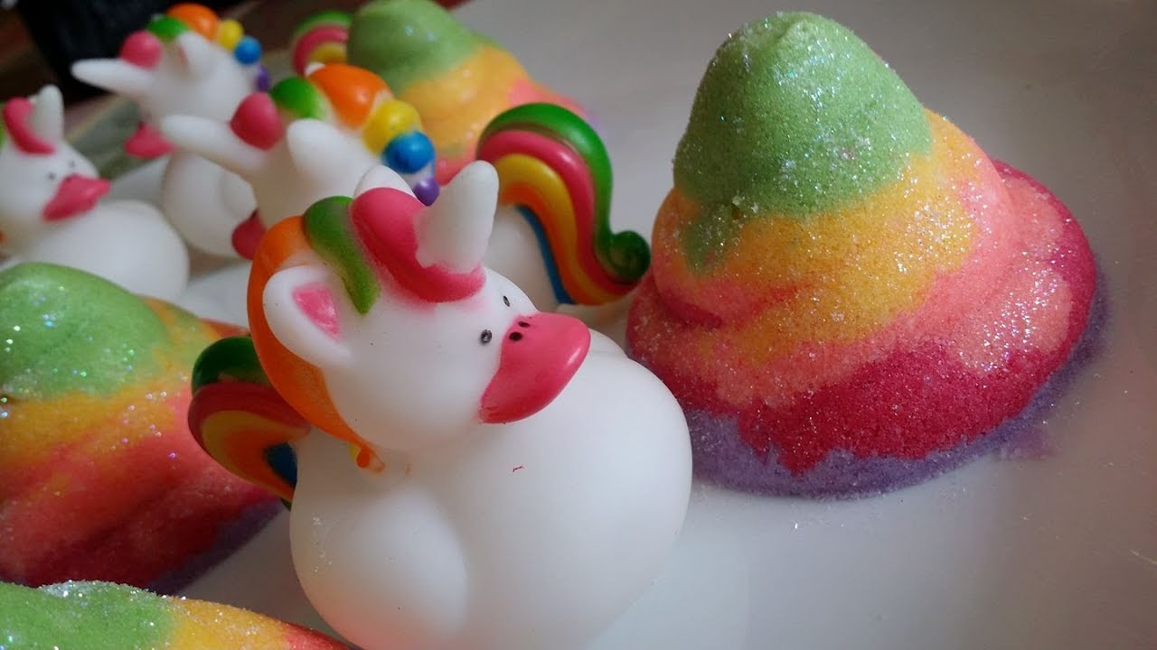 Making Unicorn Duck PoopSwirls Bubble Bath Bombs!