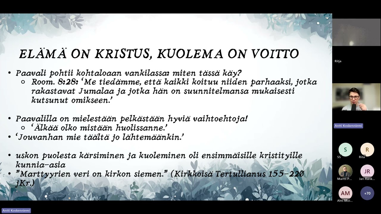 Kirje filippiläisille, opetus 2, Antti Koskenniemi