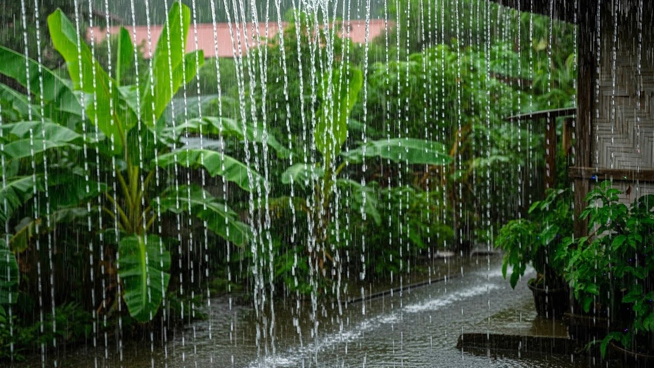 Heavy Rain in Roof at Night with Thunder | Deep Sleep & Insomnia relief