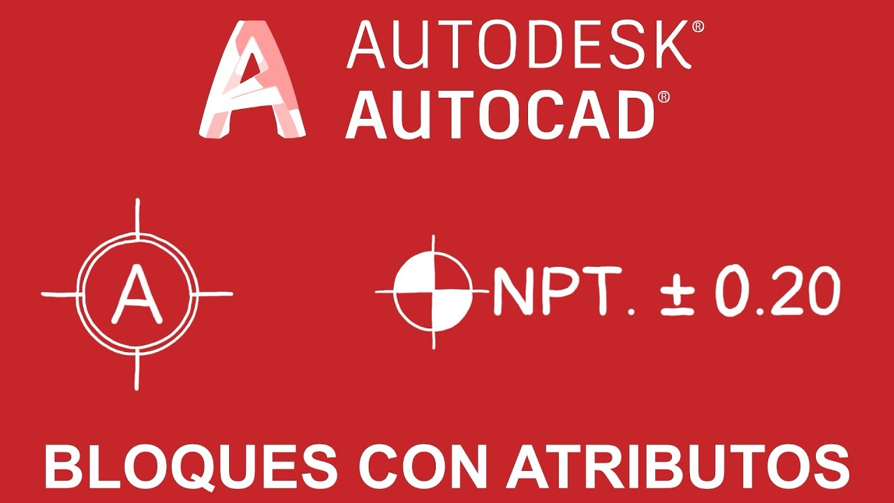 AutoCAD Símbolo eje y nivel | bloques con atributo | Proyecto arquitectónico paso a paso #4