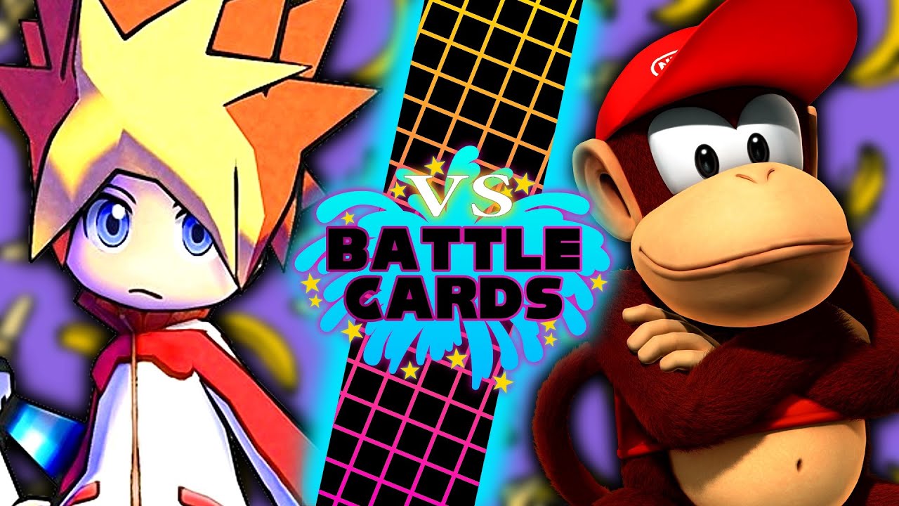 Spike VS Diddy Kong (Ape Escape VS Donkey Kong Country) - VS Battle Cards
