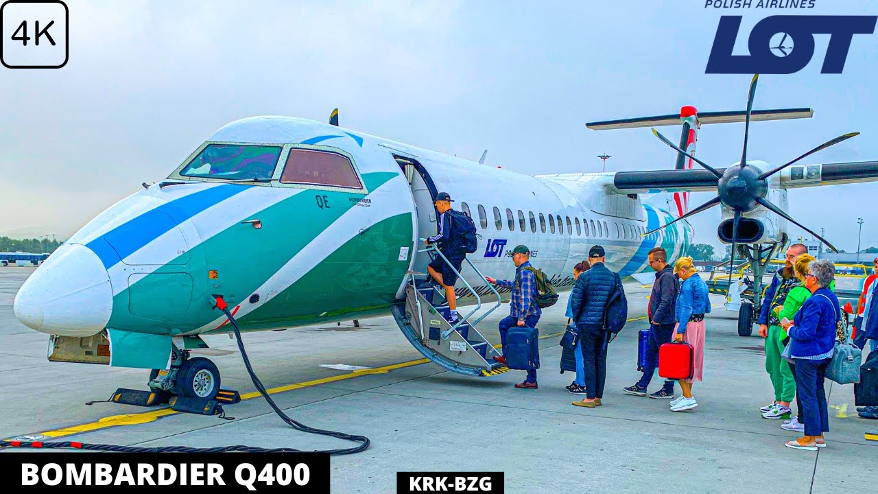 [4K] TRIP REPORT | Empty route :/ | LOT Polish Airlines | Bombardier Dash 8 Q400 Krakow to Bydgoszcz