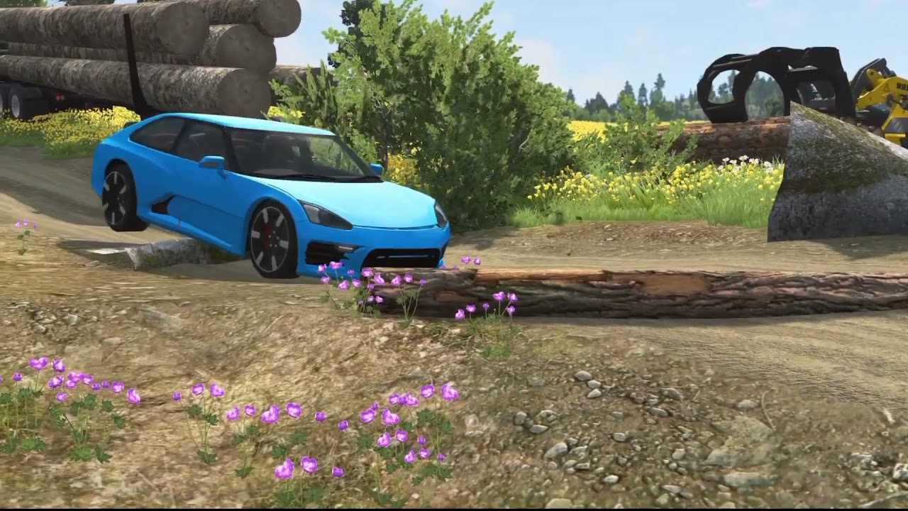 Cars vs Fallen Tree Log | BeamNG Drive
