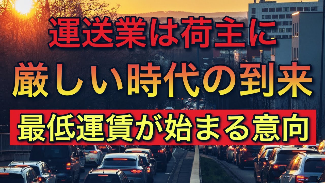 運送業は荷主に厳しい時代の到来【最低運賃が２０２７年度開始する意向】
