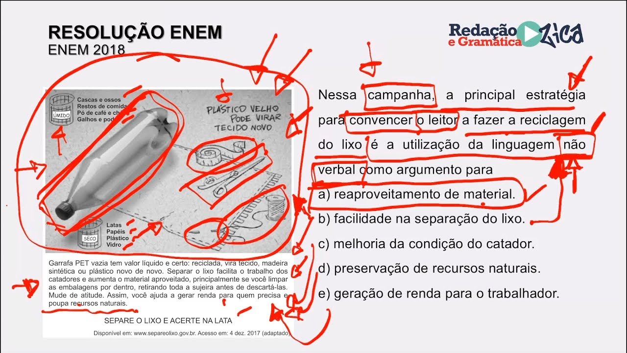 ENEM: RESOLUÇÃO DA PROVA - INTERPRETAÇÃO E COMPREENSÃO DE TEXTOS - Profa. Pamba