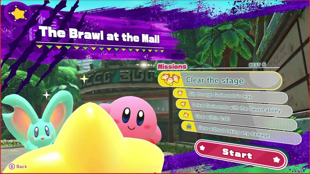 Kirby and the Forgotten Land &ndash; Natural Plains &ndash; A Brawl at the Mall (Boss - Gorimondo)