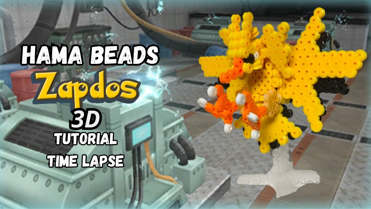 Zapdos Hama Beads 3D Pokémon ⚡ Tutorial Pixel Art Time Lapse