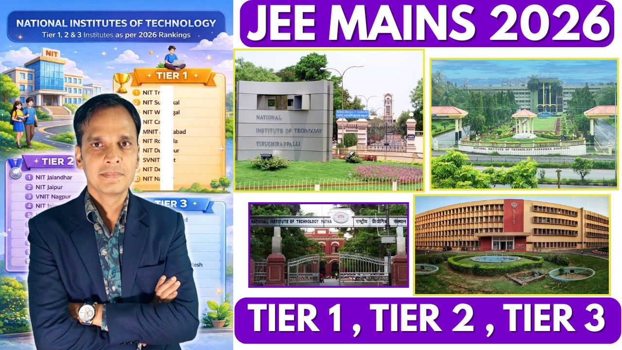 JEE Mains 2026 🔥 NIT Tier 1, Tier 2 & Tier 3 Ranking | Best NITs List for BTech Aspirants
