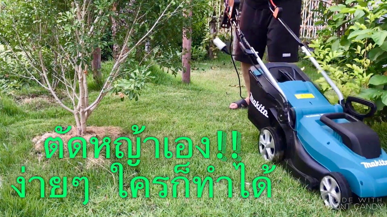 วิธี ตัดหญ้าเอง ง่ายๆ ใครก็ทำได้ (รีวิว การใช้งานเครื่องตัดหญ้า รุ่น Makita ELM3320 1,200 วัตต์ )