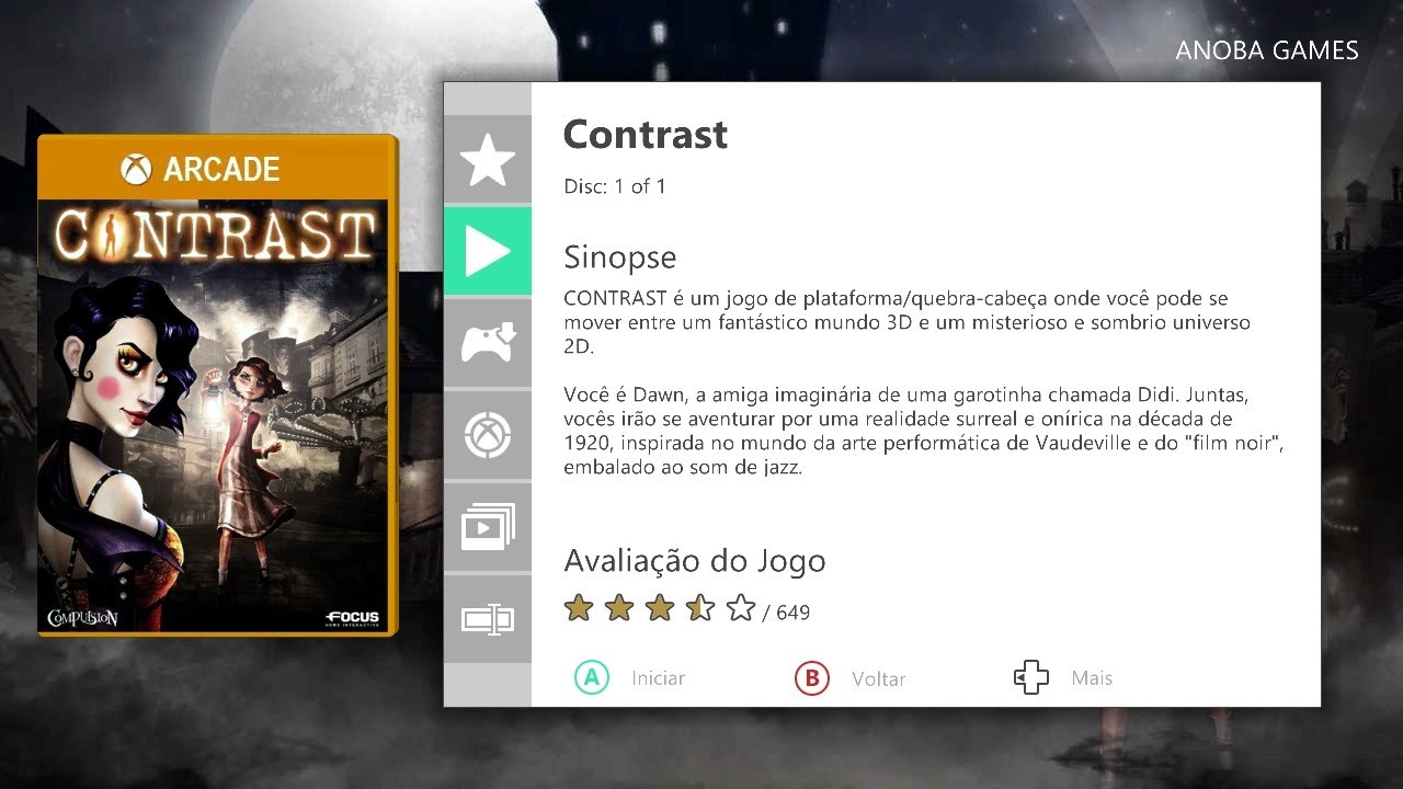15 Minutos Jogando: Contrast (Xbox 360) Full HD - 1080