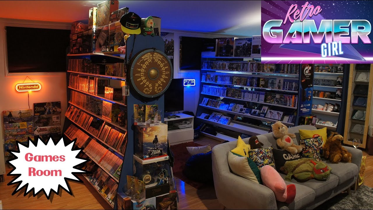 Games Room Tour Day Vs Night Huge Collection | Retro Gamer Girl