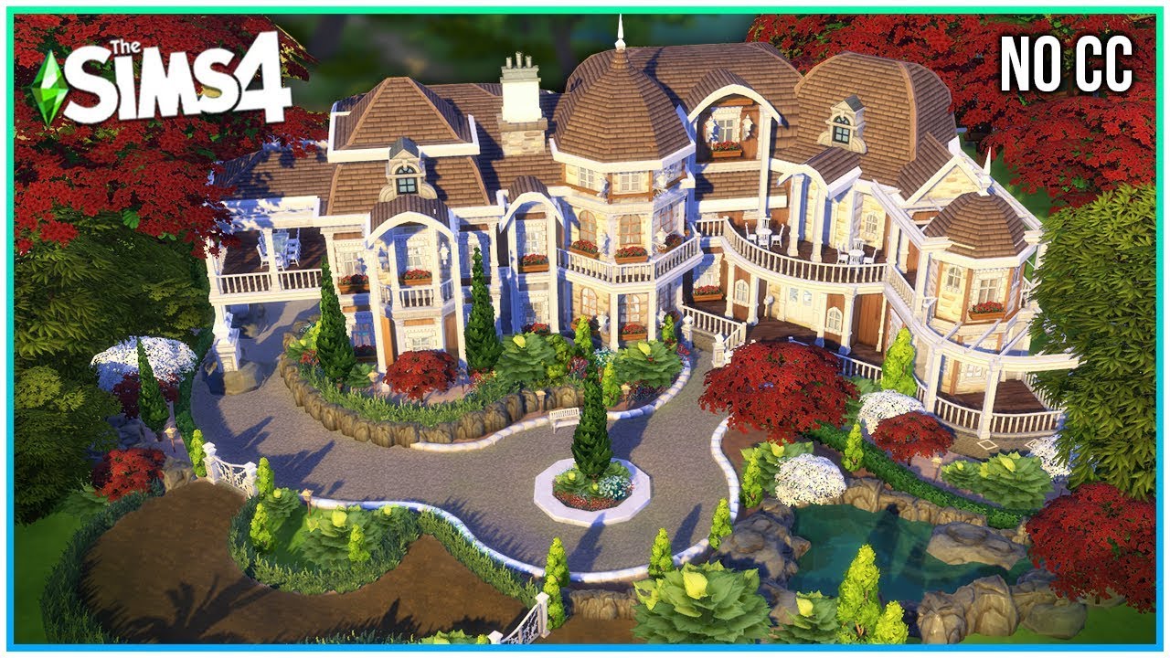 Circle Drive Mansion [No CC ] - Sims 4 Speed Build | Kate Emerald