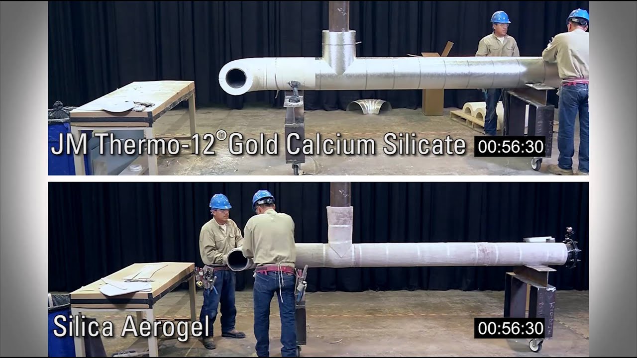 Industrial Pipe Insulation Installation: Thermo-12 Gold  Calcium Silicate vs Silica Aerogel